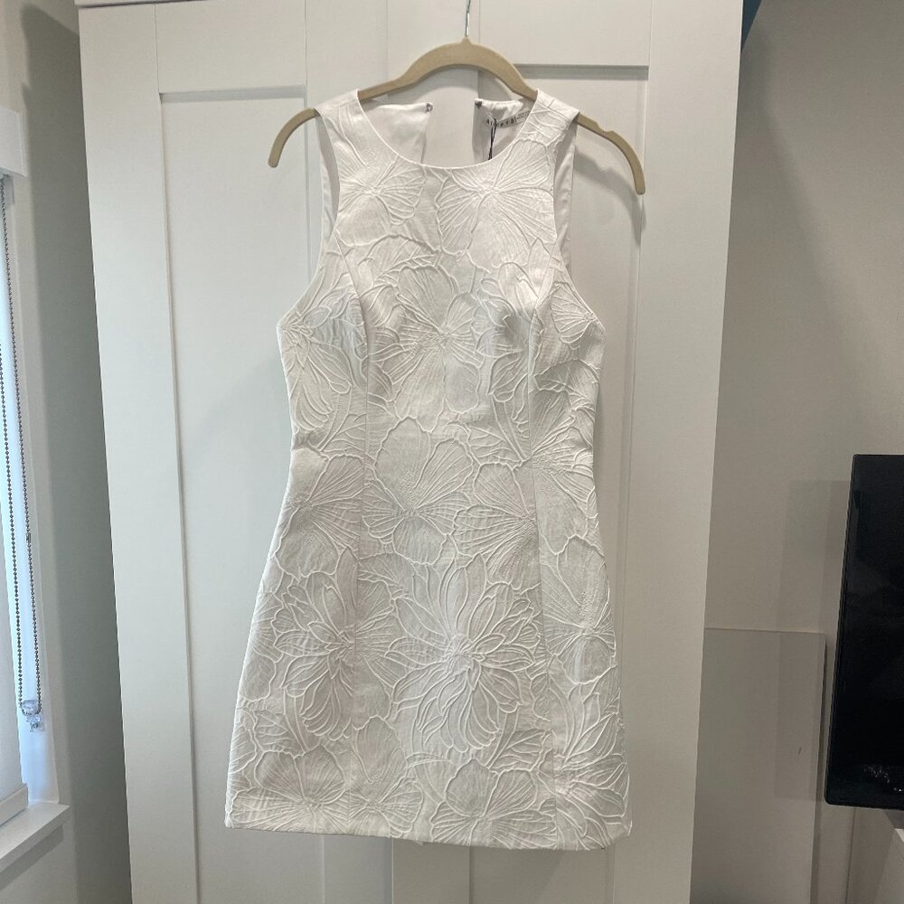 White Mini Dress from Alice and Olivia Flower Pattern